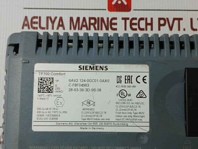 Siemens 6Av2 124-0Gc01-0Ax0 Simatic Hmi Touch Screen (Not Working)