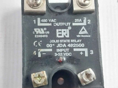 Eri 001 Jda 482500 Solid State Relay 480Vac 25A 3-32 Vdc