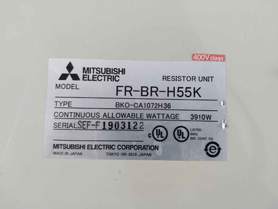 Mitsubishi Electric Fr-br-h55k Resistor Unit 3910w 400v