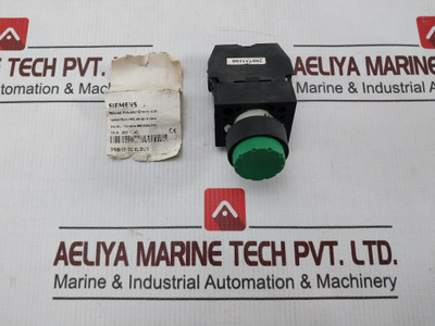 Siemens 3Sb12 02 0Le01 Raised Actuator-green With Contact Block WO Spsre Dlsc