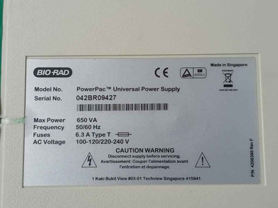 Bio-rad Powerpac Universal Power Supply 650va 50/60hz Rev.f