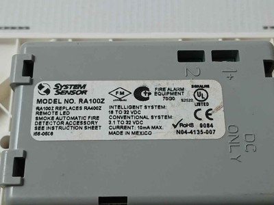 System Sensor Ra100z Remote Annunciator N04-4135-007