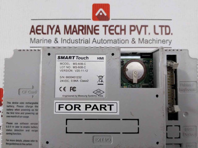 Messung Systems Ms-60b-c Smart Touch Hmi Panel V20-11-12 24vdc, 0.84a Class2