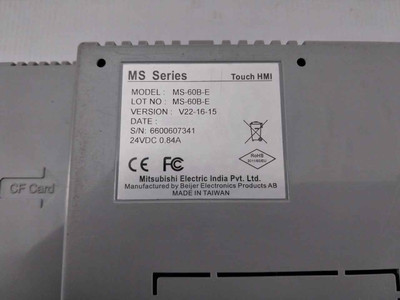 Mitsubishi Electric Ms-60b-e Hmi Display Touch Panel 24vdc 0.84a (not Working)