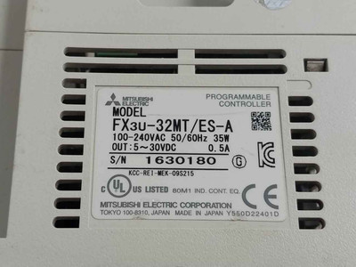 Mitsubishi Fx3U-32Mt/Es-a Programmable Logic Controller 100-240Vac/50-60Hz 35W