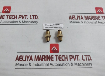 Lot Of 4X Offset Nipple Straight Bsp Male To Male Nickel Pipe Fitting