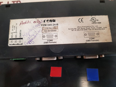 Renu Electronics Pzm-545-24-b Touch Screen Operator Hmi Interface Panel Rev. A10
