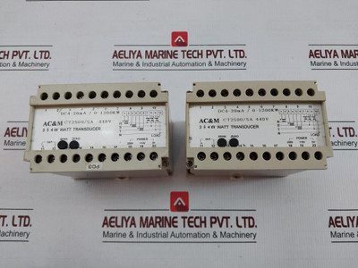 Ac&M Watt Transducer Input: 3 4W 440V Ct 2500/5A Part No. Tdw-cybaca