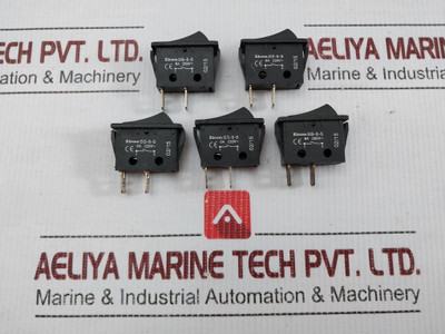 Lot Of 5X Ss-6-5 Elcom 6A 250V~ 2-pin On-off Rocker Switch