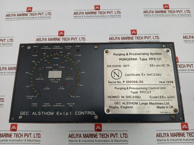 Purgepak Pps 131 Purging & Pressurising System By Gec Alsthom
