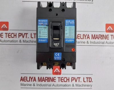 Hbs-33 3-pole Molded Case Circuit Breaker 15A 660V By Hyundai