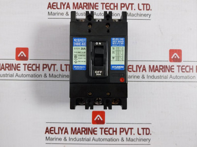 Hyundai 3-pole Molded Case Circuit Breaker Hbe-63 20A Ac460V 5Ka Ksc8321