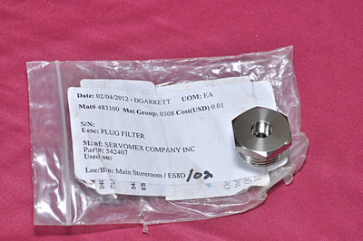 Authentic Oil Drain Filter Plug - Part 542407 by Servomex Co. Authentic Oil Drain Filter Plug - Part 542407 by Servomex Co.