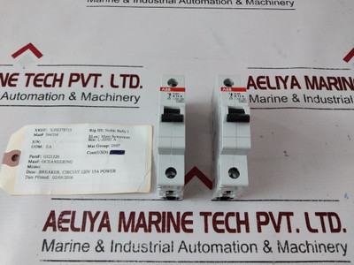 Abb S201-k15 Circuit Breaker 277/480 Vac 15A 1-pole