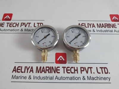 Lot Of 2X Gasli En 837-1 Pressure Gauge 0-25 Bar