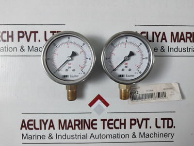 Baumer Kl. 1.6 Pressure Gauge 0 To 60 Psi, 0 To 4 Bar