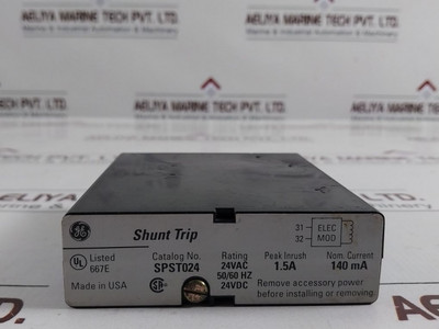 General Electric Spst024 Shunt Trip Module General Electric Spst024 Shunt Trip Module