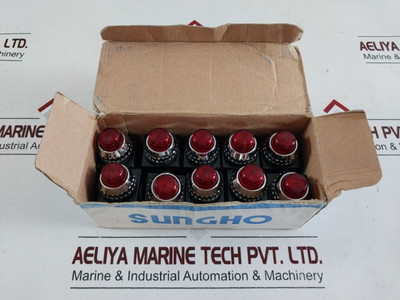 Lot Of 10X Sungho Pr25P-2L (Led) Signal Lamp Red Lot Of 10X Sungho Pr25P-2L (Led) Signal Lamp Red