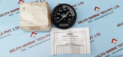 Oceaneering 7500 psi pressure gauge with certs & specs Oceaneering 7500 psi pressure gauge with certs & specs