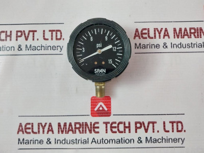 Pressure Gauge Span 02-1485-t 0-15 Psi Used Pressure Gauge Span 02-1485-t 0-15 Psi Used
