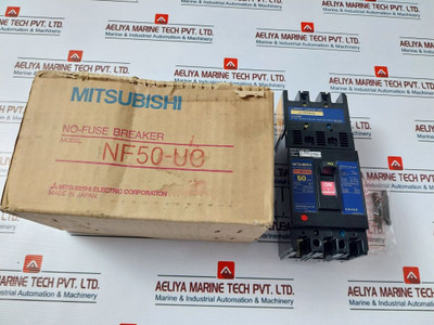 Mitsubishi Nf50-uc No-fuse Breaker 3 Pole 50 A W/ U-05Sh50 Current Limiting Unit