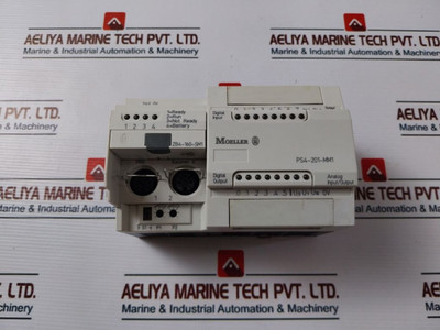 Moeller Ps4-201-mm1 Compact PLC, 24Vdc, 8Dig./2Ana. Input, 8Dig./1Ana. Output Used Moeller Ps4-201-mm1 Compact PLC, 24Vdc, 8Dig./2Ana. Input, 8Dig./1Ana. Output Used