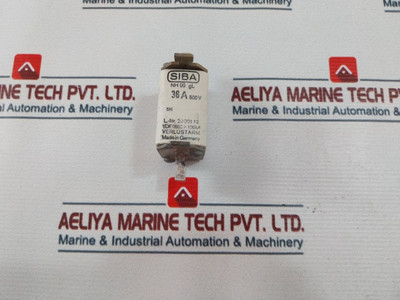 Siba Nh00 Gl Fuse 20 001 13, 36A 500V Used Siba Nh00 Gl Fuse 20 001 13, 36A 500V Used