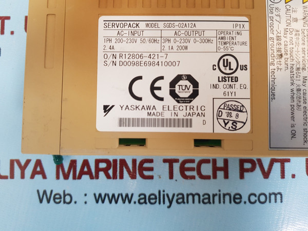 Yaskawa Servopack Sgds-02A12A Ac-input Servo Drive Amplifier
