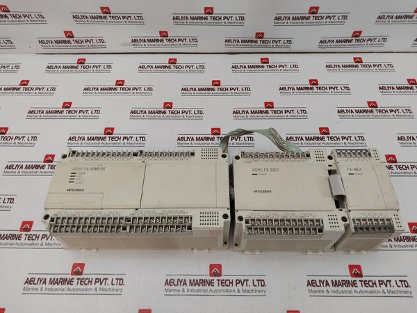 Mitsubishi Fx-80Mr-ds Programmable Controller W/Fx-16Ex-es/Ul,Fx-32Er-es/Ul Set