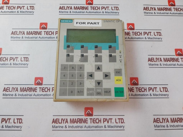 Siemens 1P 6Av3 607-1Jc20-0Ax1 Control Panel 24Vdc (Not Working) For Parts Only