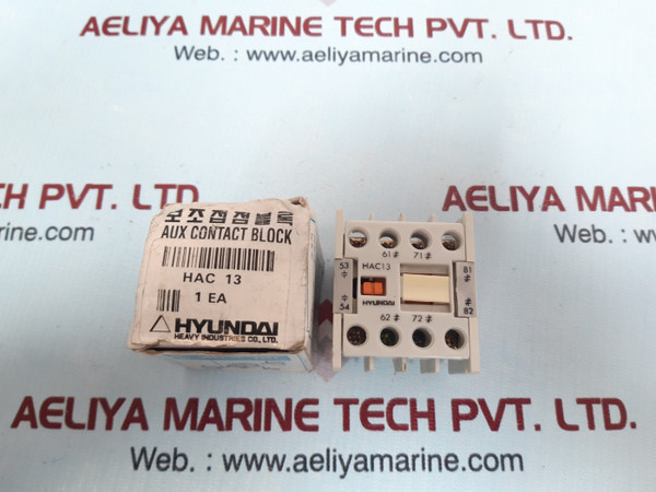 Hyundai Hac13 Aux Contact Block Ac15 750v~ 660v~ 90gm