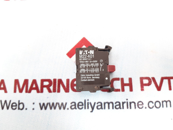 Lot Of 10X Eaton M22-k01 Contact Block Gb14048.5 500V 6Kv 5A 600Vac, 1A 250Vdc