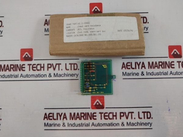 Soren T.Lyngso 600061190 Input Card Resistance