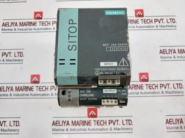 Siemens 6Ep1 334-3Ba00 Sitop Modular 10A 1/2 Ph Power Supply 230/500V Used