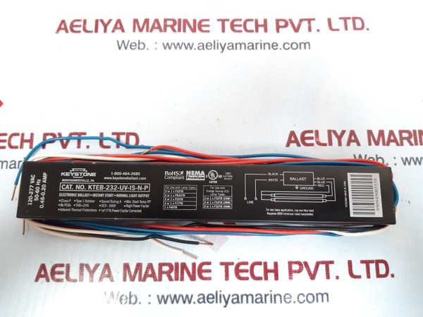Keystone Kteb-232-uv-is-n-p Electronic Ballast 120-277Vac