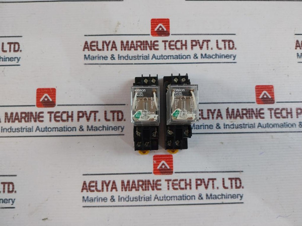 Lot Of 2X Omron My2N Relay With Base 7A 250Vac