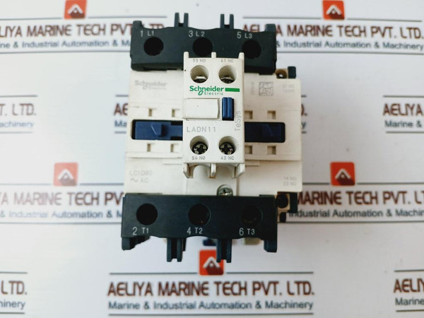 Schneider Electric Lc1D80 Contactor, Lx1 D6 M7 Coil W/ Ladn11 Contact Block