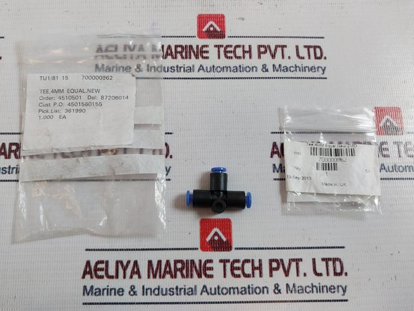 Waters 700000962 Tee,4Mm Equal, Zmd