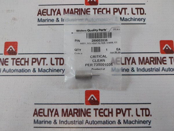 Waters 289003536 Assy, Solvent Filter, 316Ss, Cc  New
