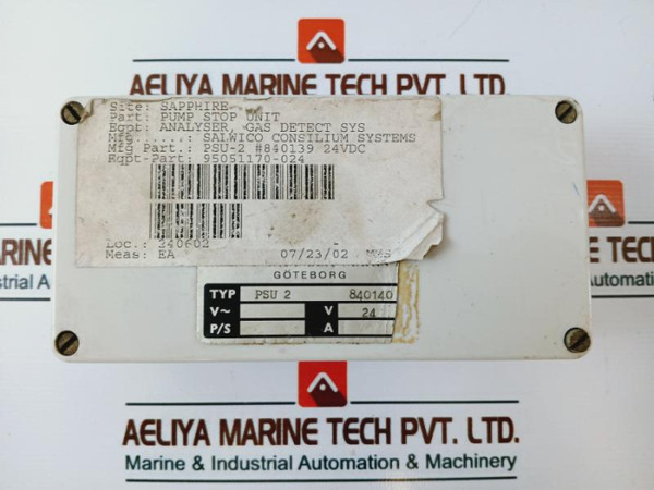 Salen & Wicander Marine Psu 2 Analyser Gas Detect System 24 Vdc Used