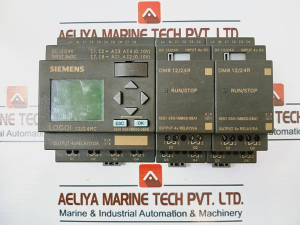 Siemens 6Ed1 052-1Md00-0Ba6 Logo! 12/24Rc Logic Module W/ Dm8 12/24R Used