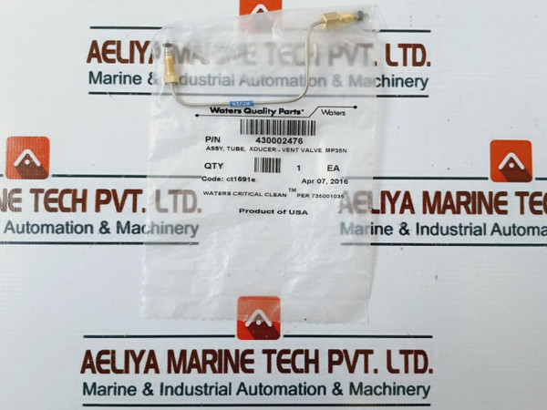 Waters 430002476 Mp35N Xducer-vent Valve Tube Assy Code: Hm/Ct1691E New