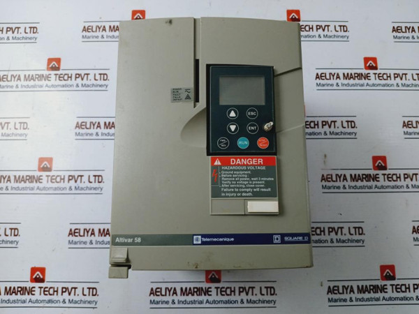 Telemecanique Atv58Hu29N4 Adjustable Speed Drive With Heat Sink Emc Filter 1.5Kw Used