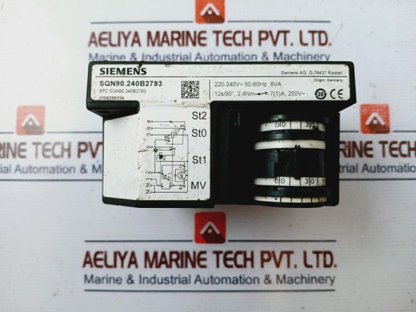 Siemens Sqn90.240B2793 Servo Motor Damper Actuator 250V 50-60Hz Used