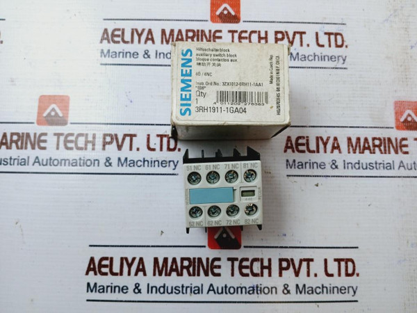 Siemens 3Rh1911-1Ga04 Auxiliary Switch Block A600/Q600 10A/240V - New