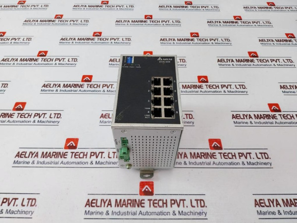 Delta Dvs-008W01 Industrial Ethernet Switch 12-48 Vdc, 0.45A - Used