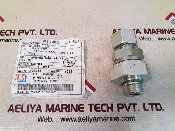 Mitsui engineering 434c  15 non- return valve