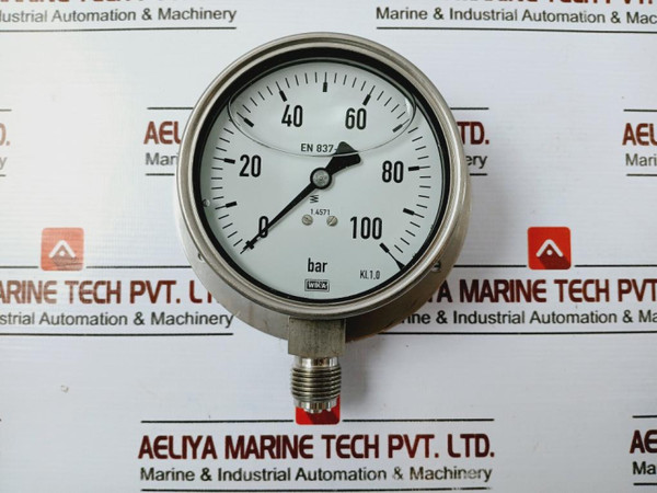 Wika En 837-1 Pressure Gauge 0-100 Bar , Kl. 1.0 - New