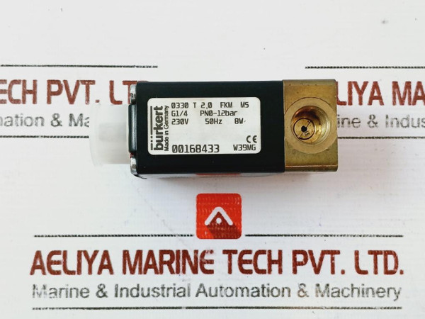 Burkert Solenoid Valve 0330 T 2,0 Fkm Ms G1/4 Pn0-12Bar 230V 50Hz 8W  - New