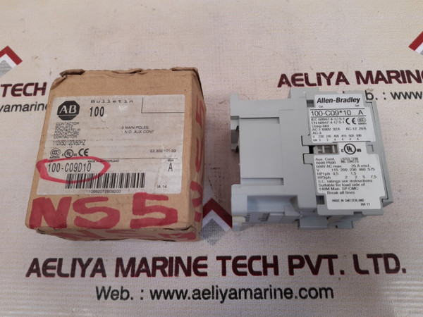 Allen-Bradley 100-C09*10 Contactor 60Hz - 3 Poles, 1 N.O. Aux Cont